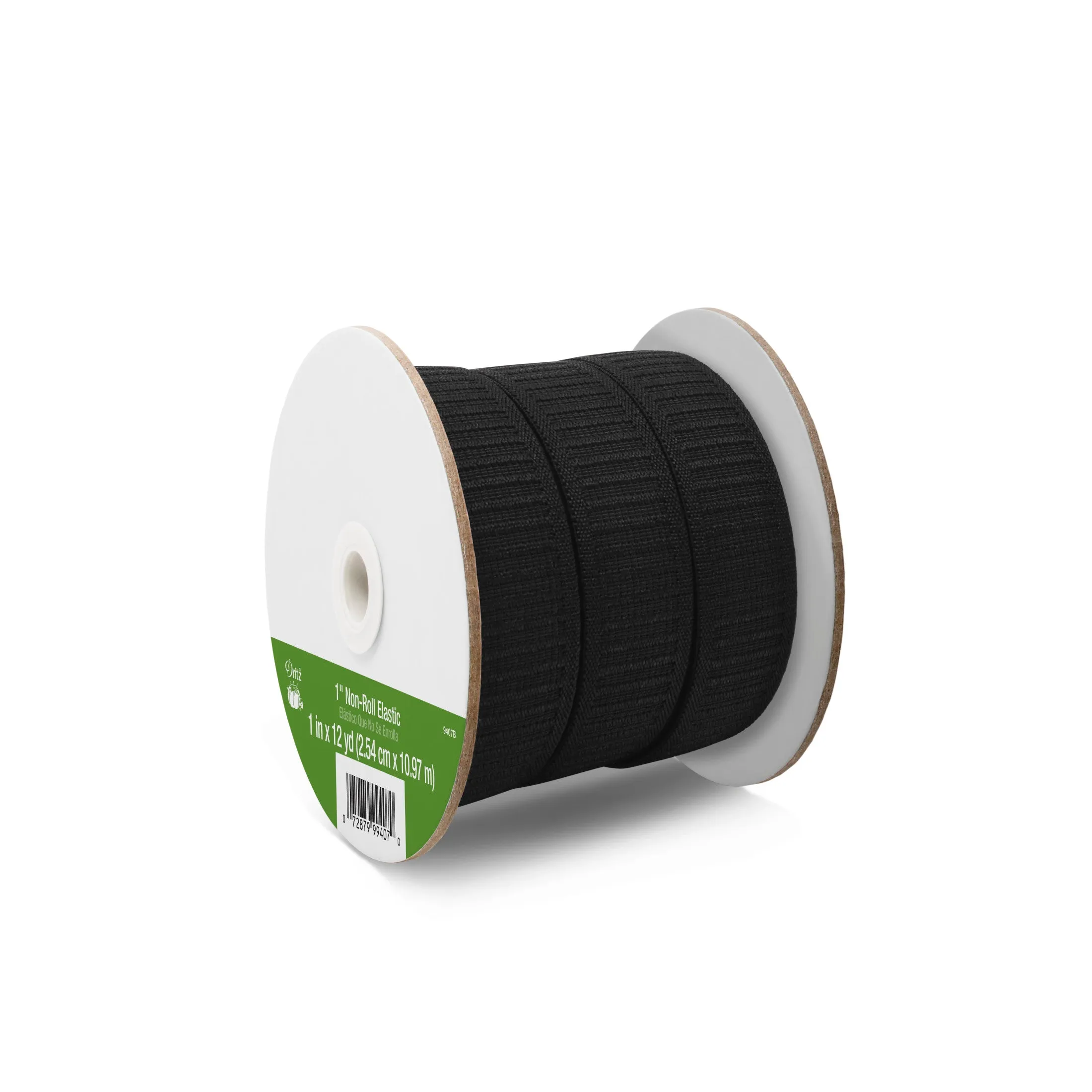 1" Non-Roll Elastic, Black