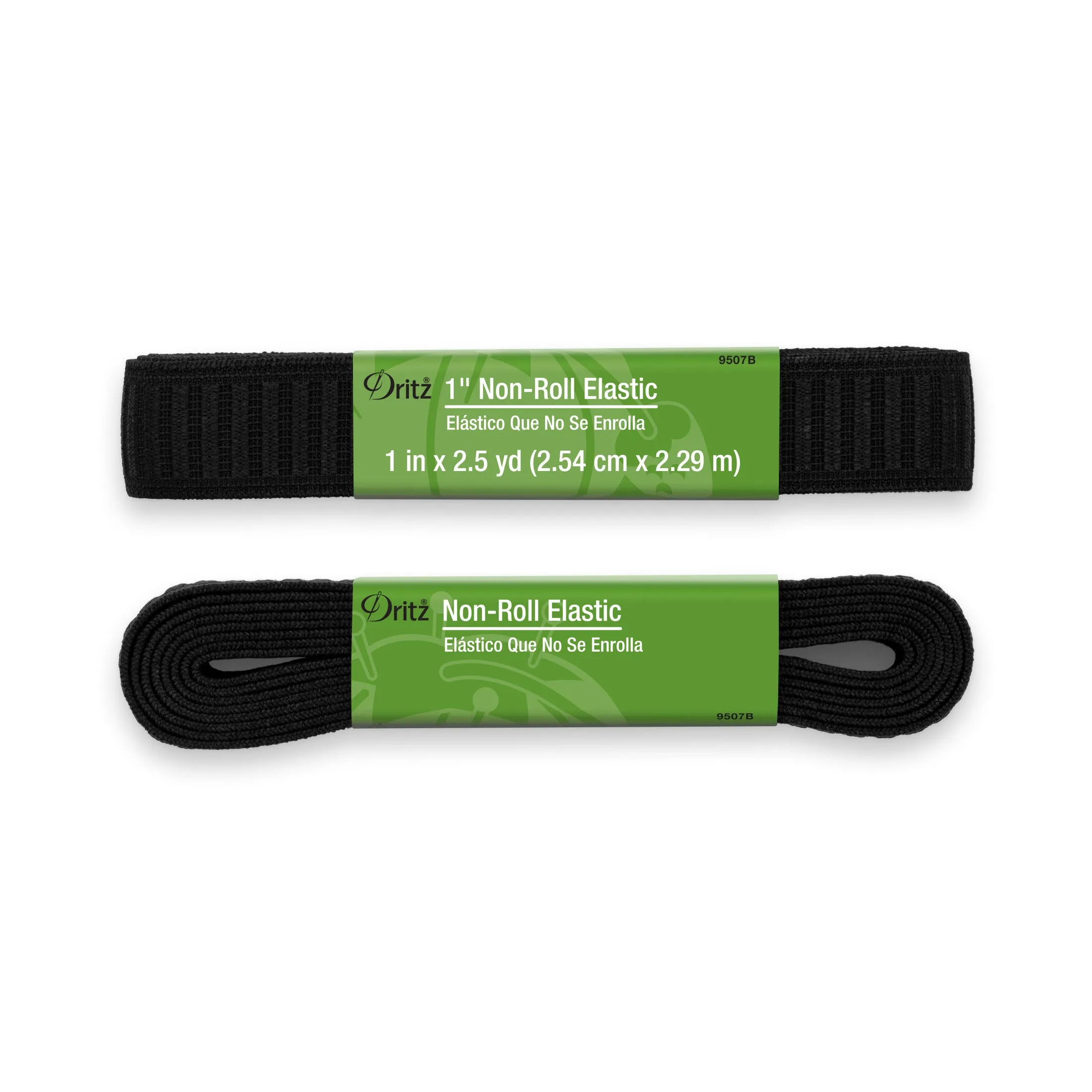 1" Non-Roll Elastic, Black