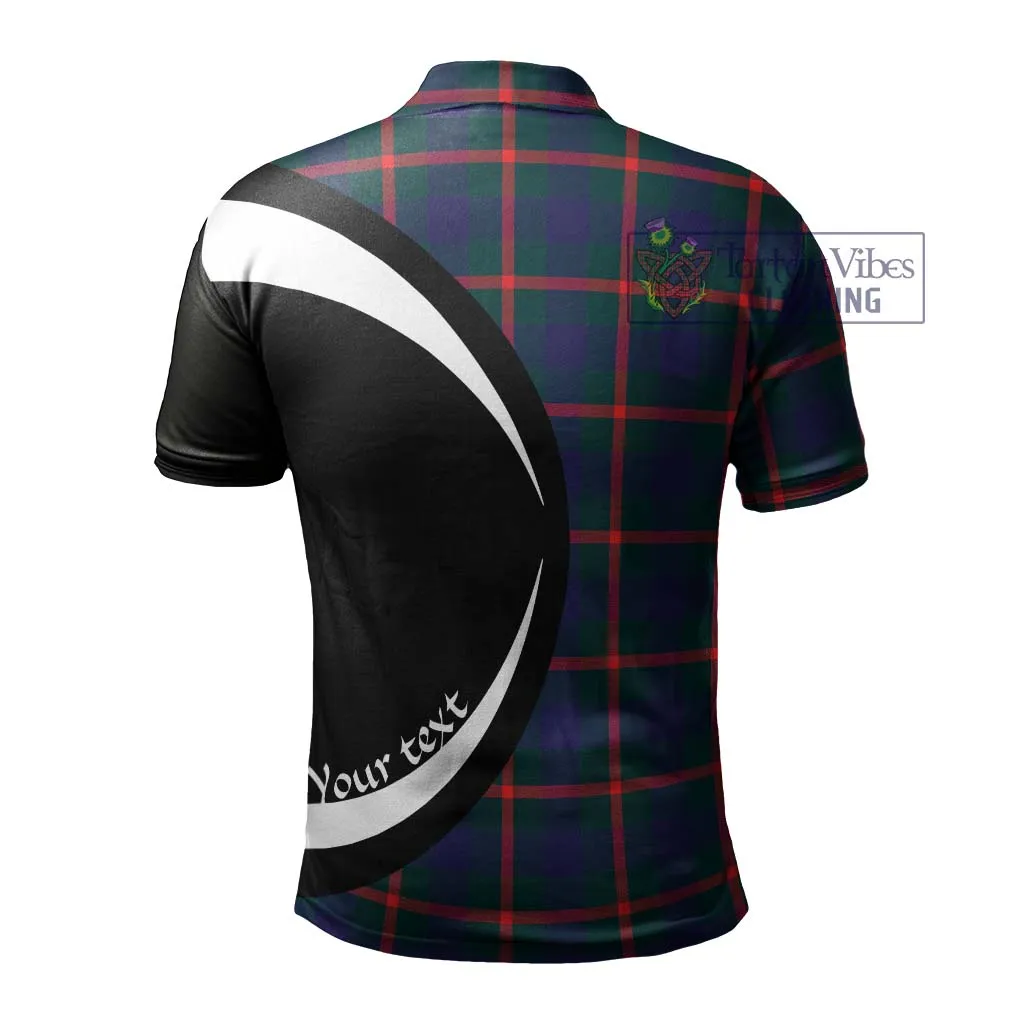 Agnew Tartan Men's Polo Shirt with Family Crest Circle Style