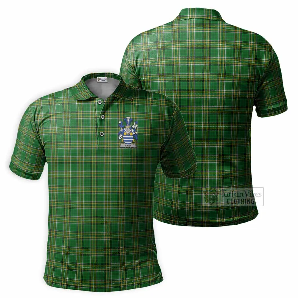 Aiken Irish Clan Tartan Men's Polo Shirt with Coat of Arms