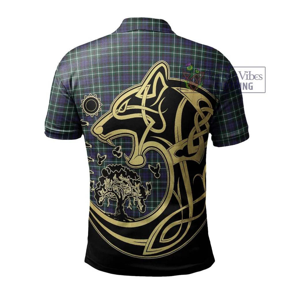 Allardice Tartan Polo Shirt with Family Crest Celtic Wolf Style