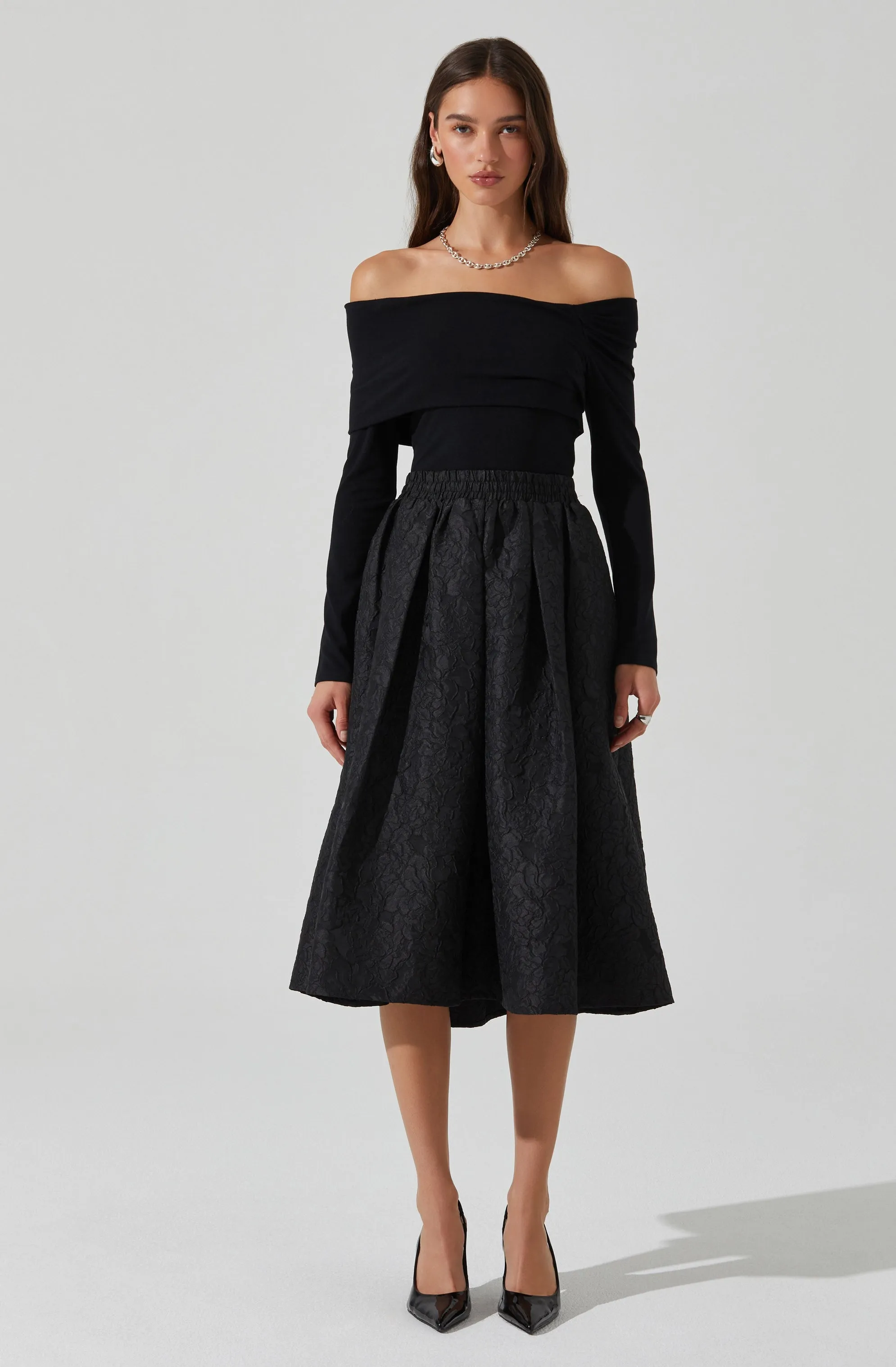 Andolina Jacquard Midi Skirt