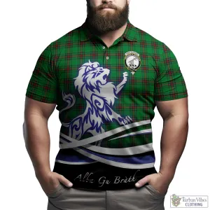 Anstruther Tartan Polo Shirt with Alba Gu Brath Regal Lion Emblem