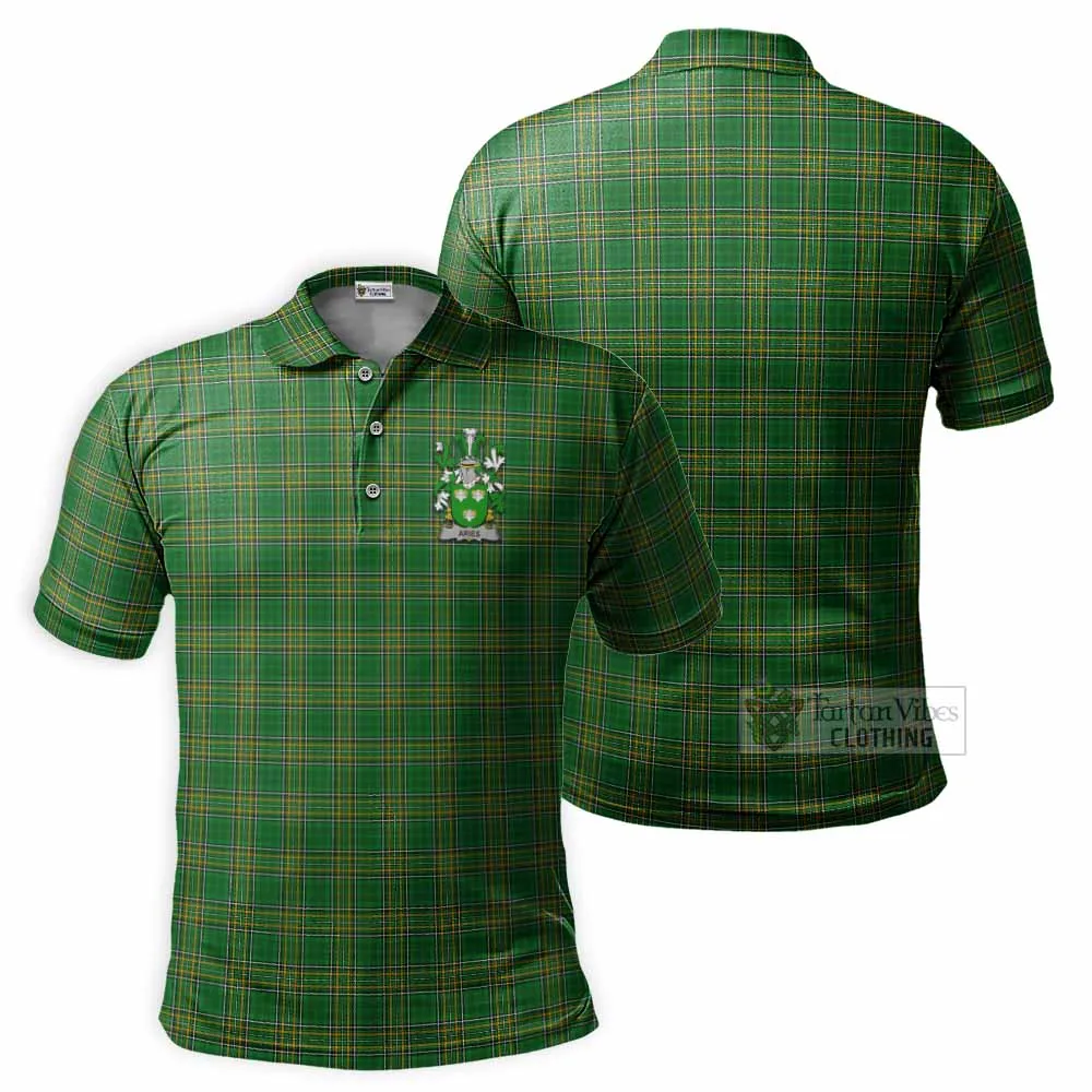 Aries Irish Clan Tartan Men's Polo Shirt with Coat of Arms