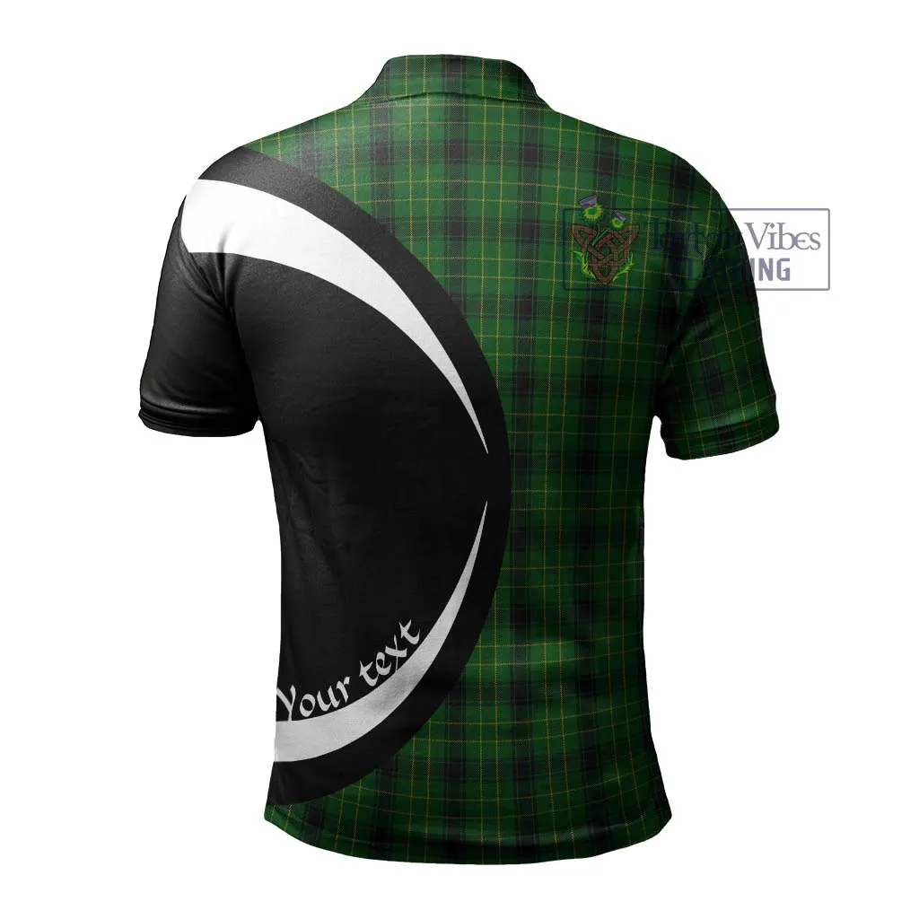 Arthur Highland Tartan Men's Polo Shirt with Family Crest Circle Style