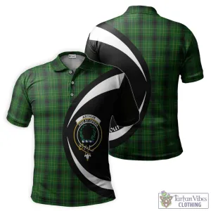 Arthur Highland Tartan Men's Polo Shirt with Family Crest Circle Style