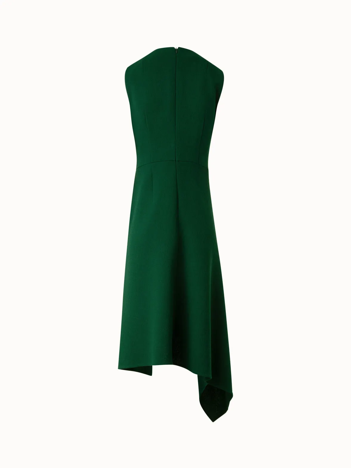 Asymmetrical Dress in Wool Double-Face