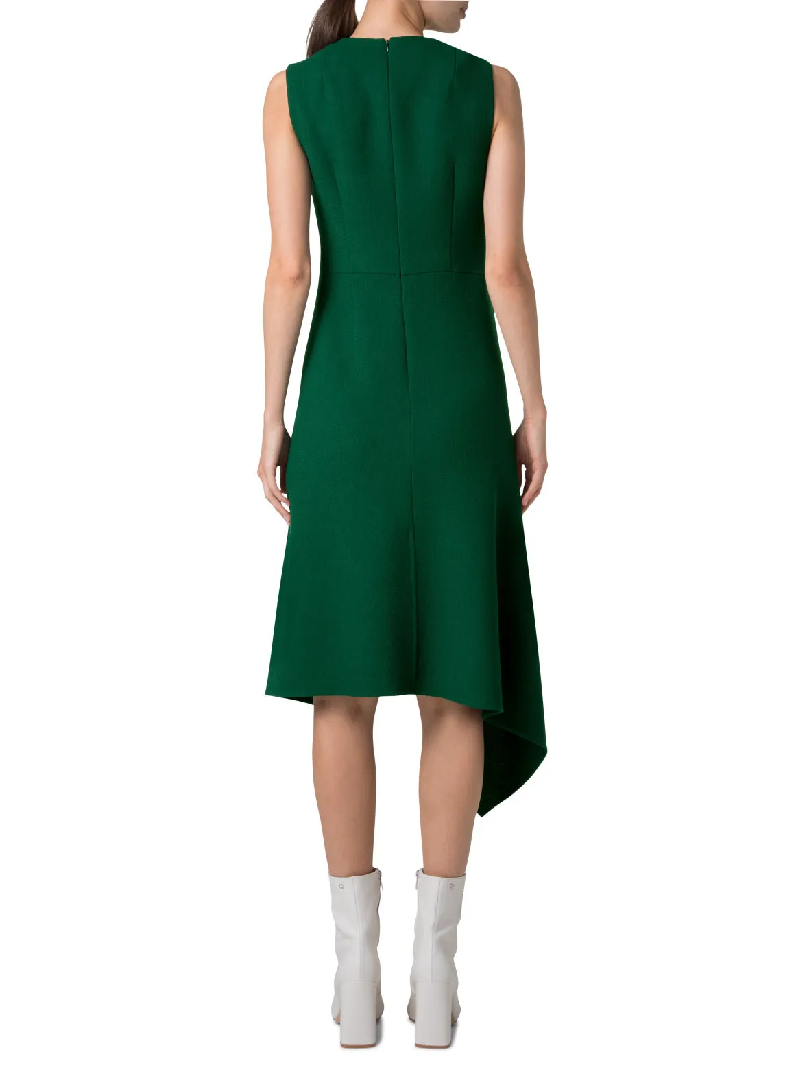 Asymmetrical Dress in Wool Double-Face