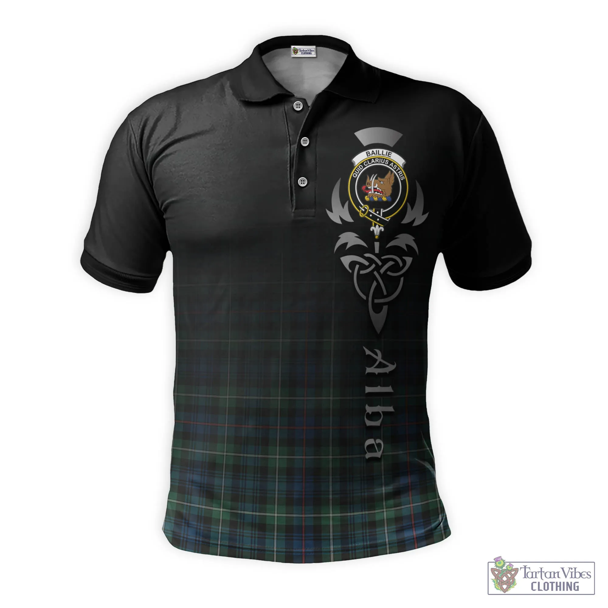 Baillie Ancient Tartan Polo Shirt Featuring Alba Gu Brath Family Crest Celtic Inspired