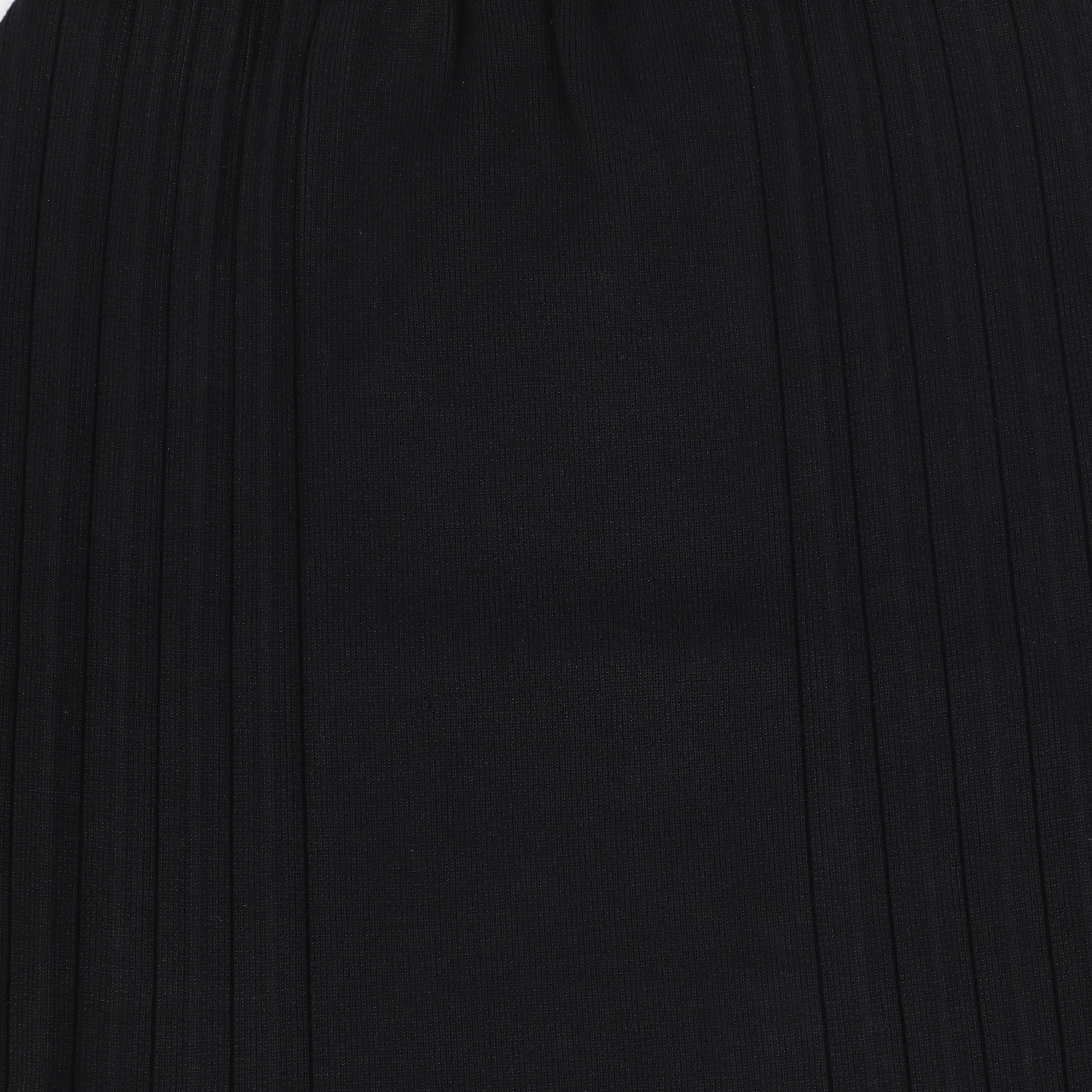 Bamboo Black Knit Pleated Detail Skirt