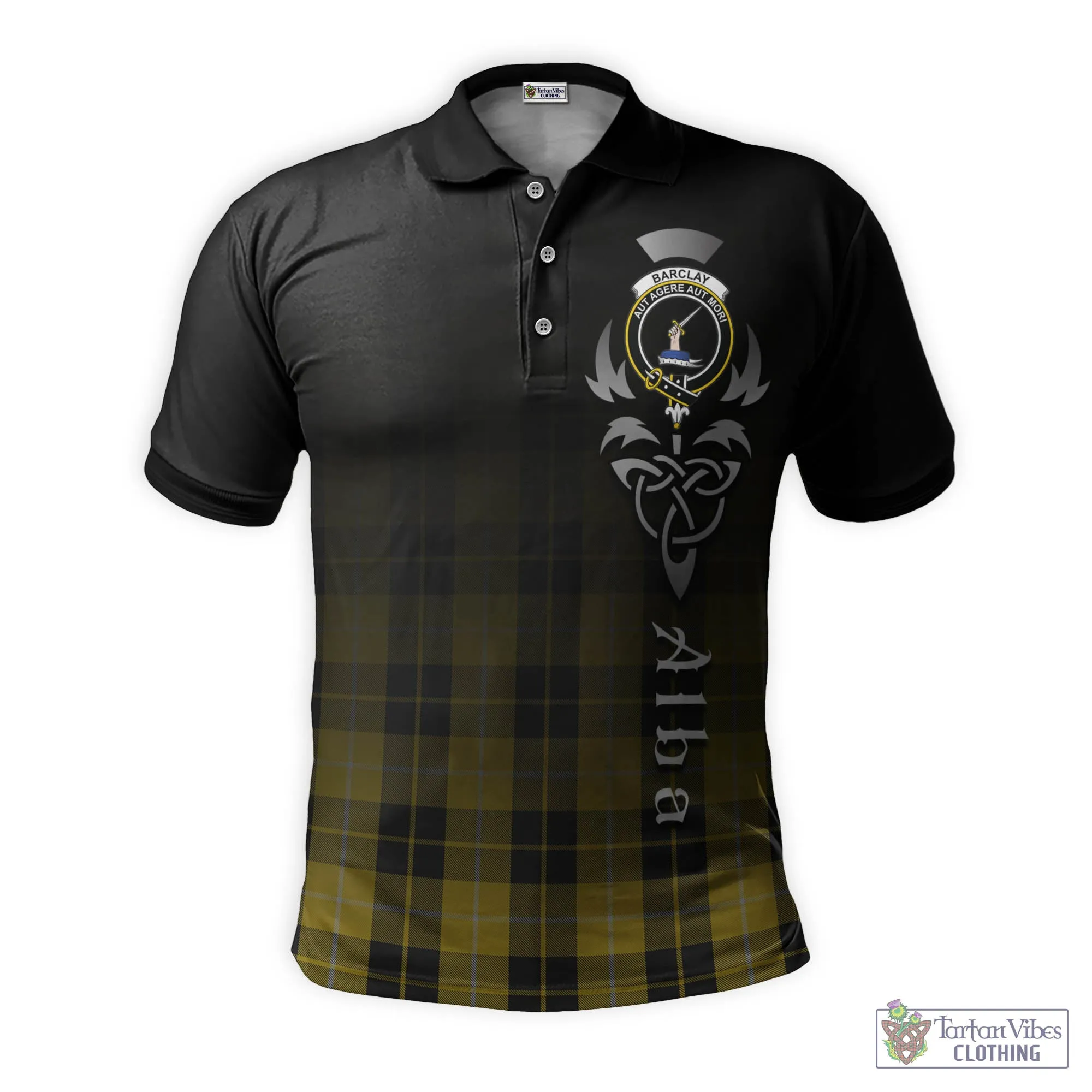 Barclay Dress Tartan Polo Shirt Featuring Alba Gu Brath Family Crest Celtic Inspired