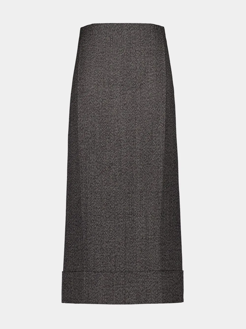 Black Mouliné Maxi Skirt