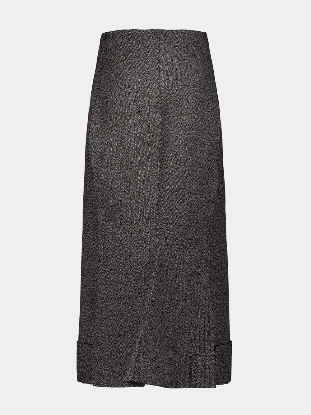 Black Mouliné Maxi Skirt