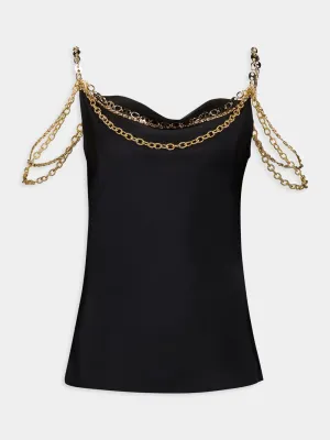 Black Top with Chain Detail