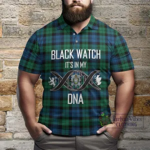 Black Watch Ancient Tartan Polo Shirt with Family Crest DNA In Me Style