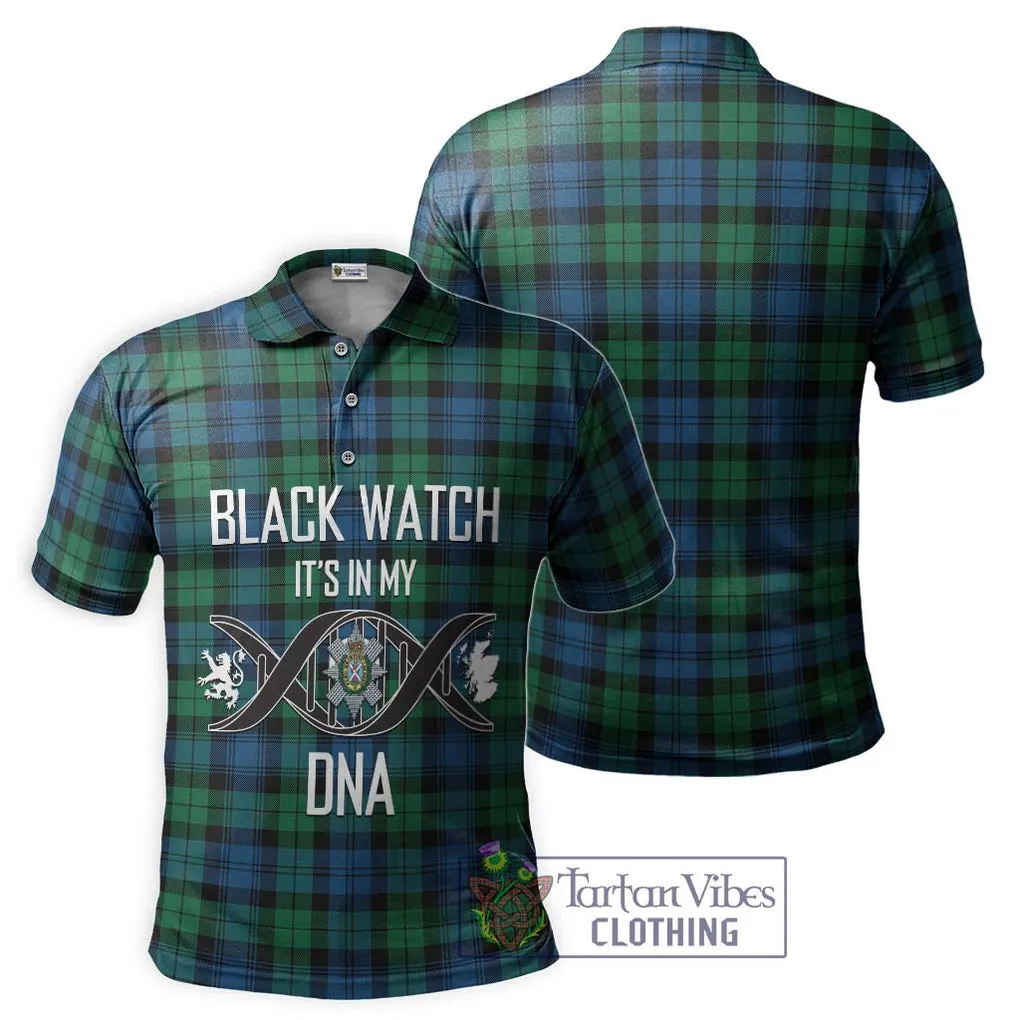 Black Watch Ancient Tartan Polo Shirt with Family Crest DNA In Me Style