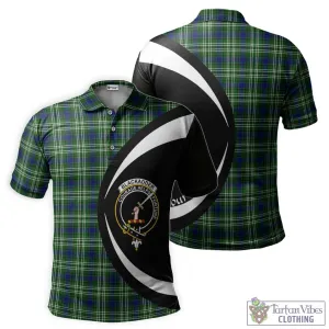 Blackadder Tartan Men's Polo Shirt with Family Crest Circle Style