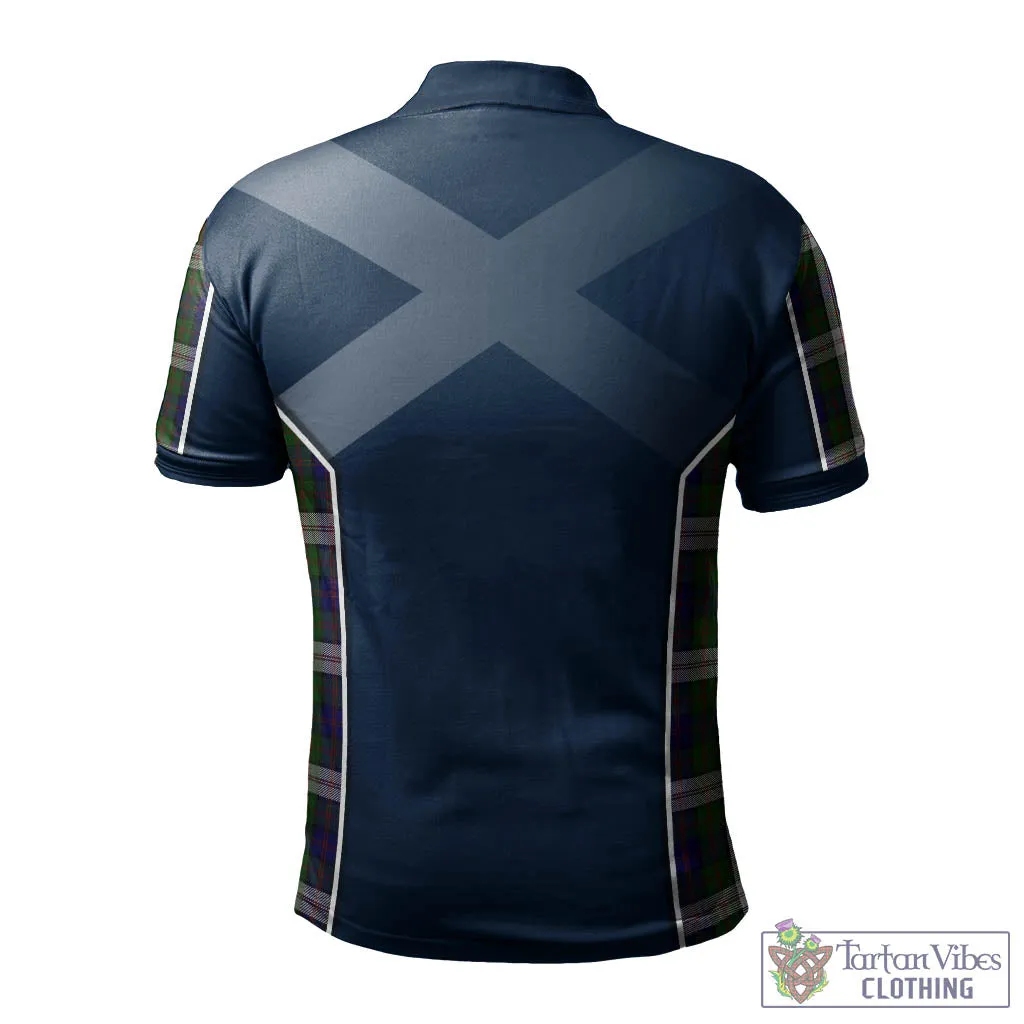 Blair Dress Tartan Men's Polo Shirt with Family Crest and Scottish Thistle Vibes Sport Style