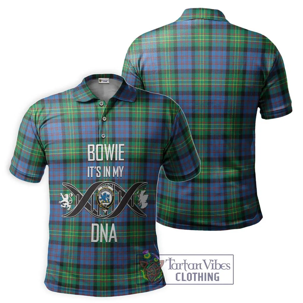 Bowie Ancient Tartan Polo Shirt with Family Crest DNA In Me Style