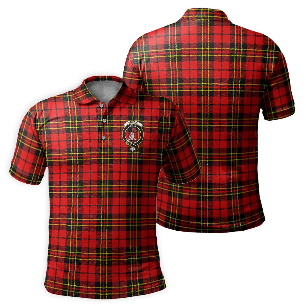 Brodie Modern Tartan Men's Polo Shirt with Family Crest