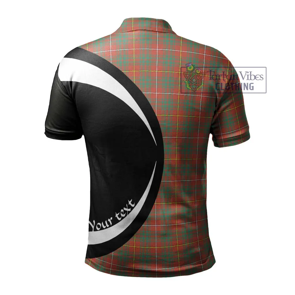 Bruce Ancient Tartan Men's Polo Shirt with Family Crest Circle Style