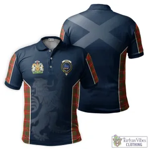 Bruce Modern Tartan Men's Polo Shirt with Family Crest and Lion Rampant Vibes Sport Style