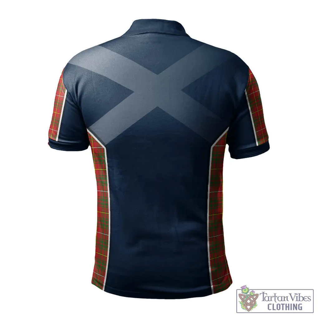 Bruce Modern Tartan Men's Polo Shirt with Family Crest and Lion Rampant Vibes Sport Style