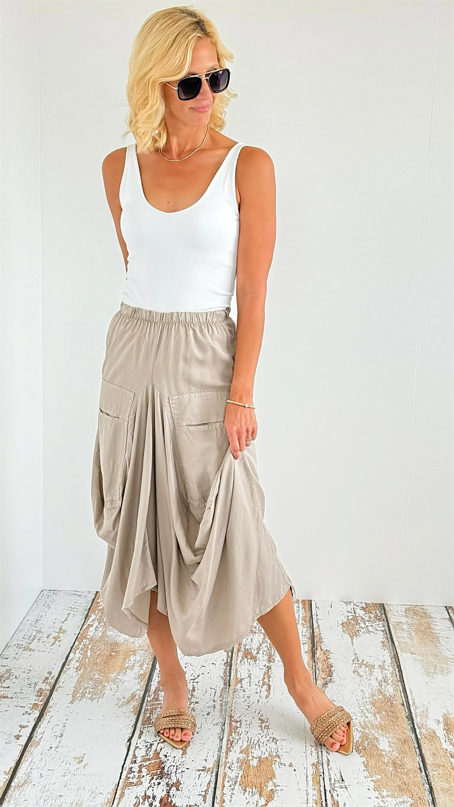 Buffy Italian Skirt - Beige