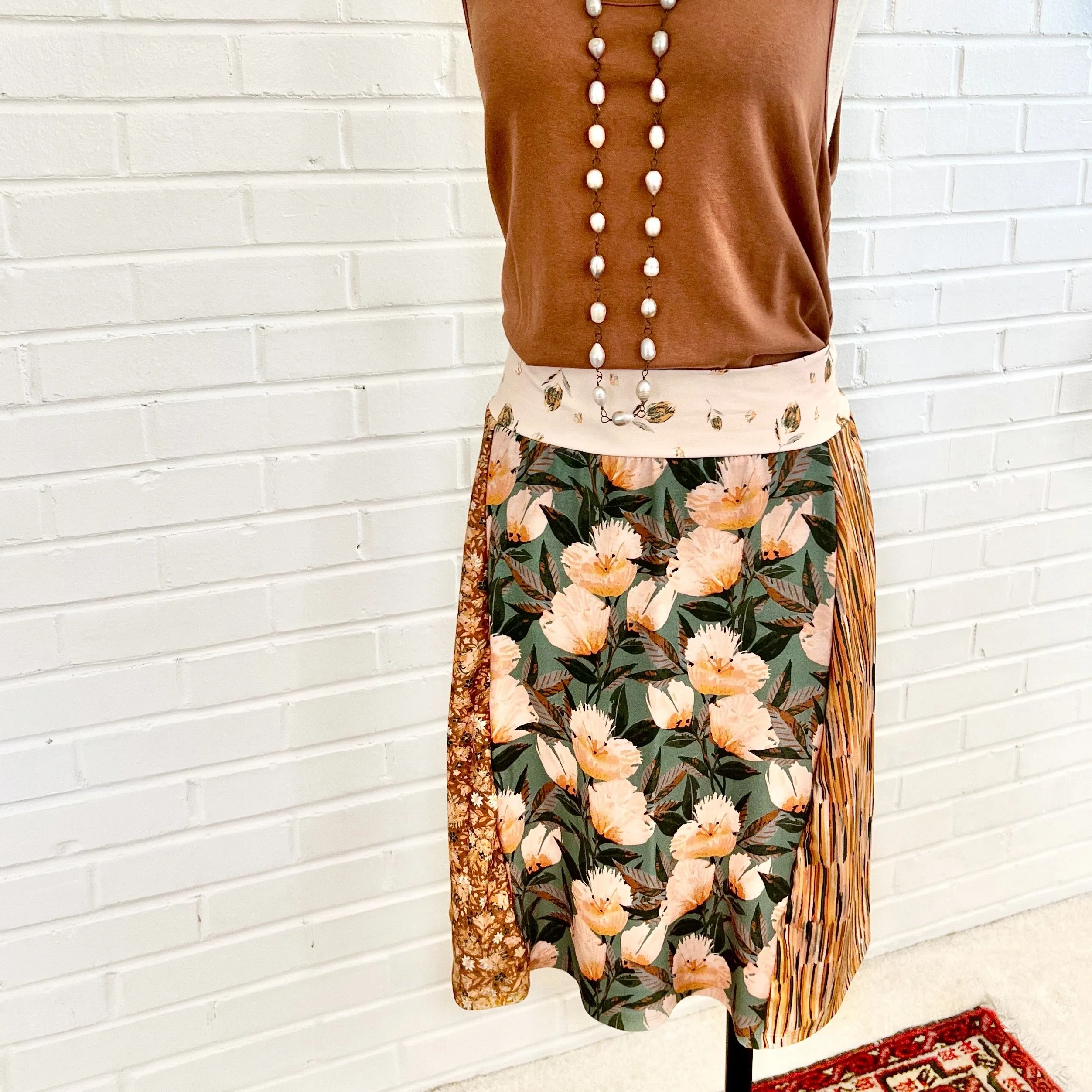 Copper Wildflower Funky Knit Skirt