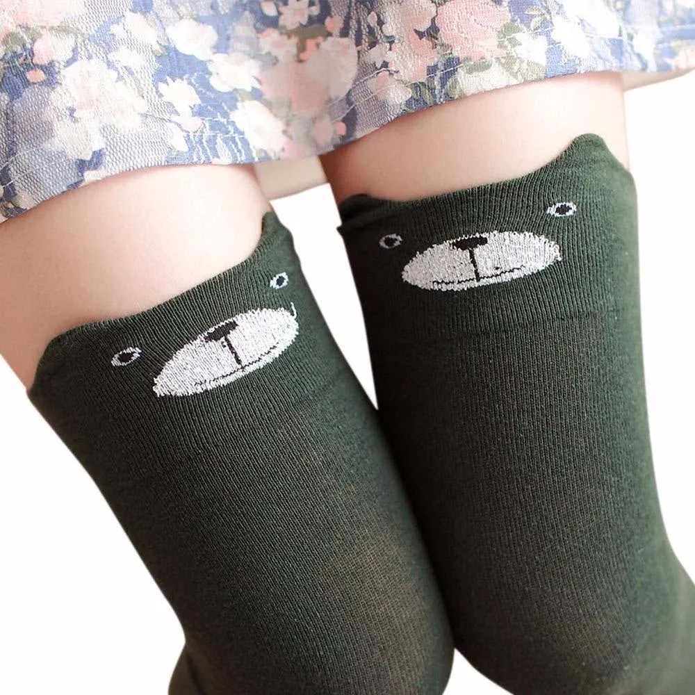 Cotton Animal Thigh Highs