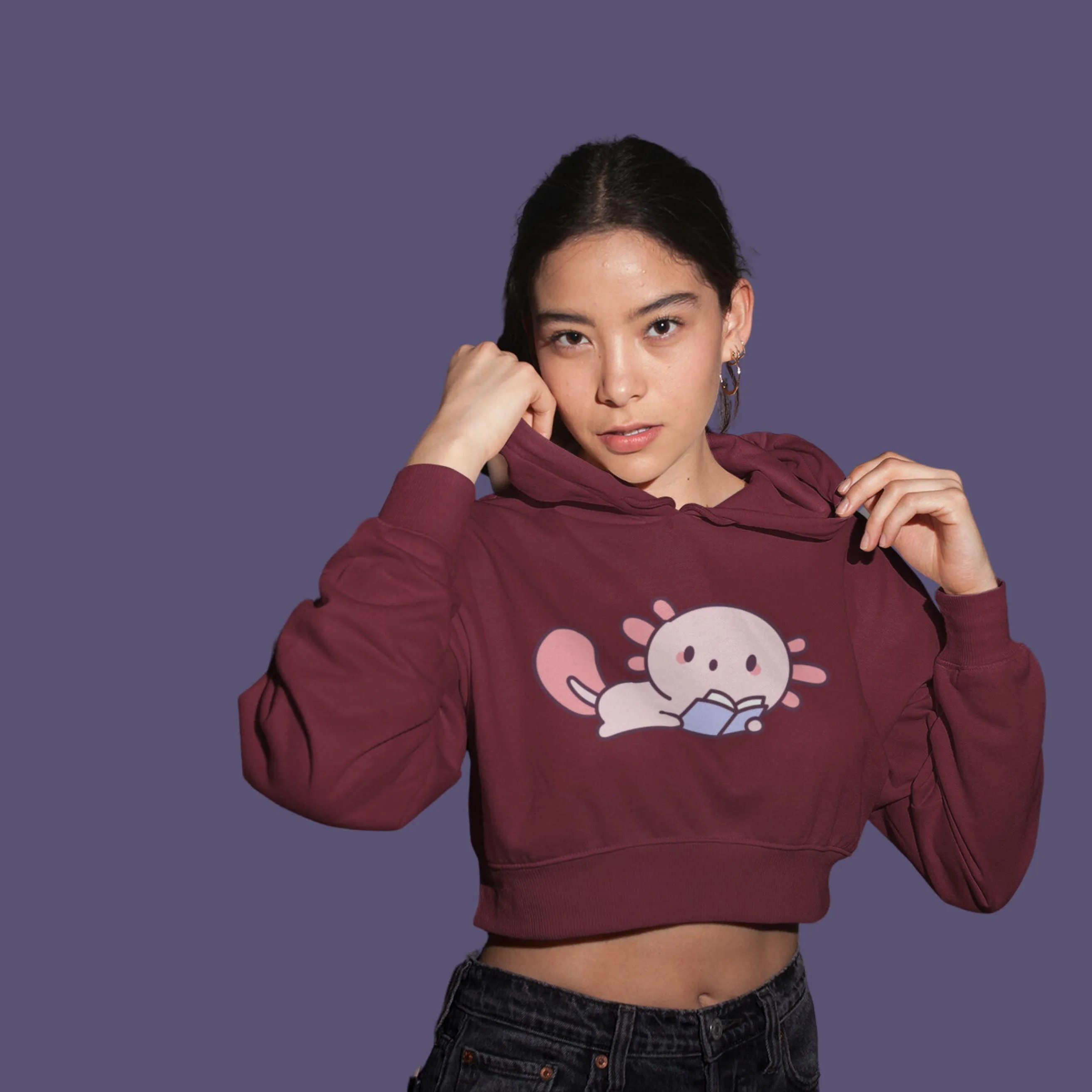 Cute Reader - Women's Crop Hoodies