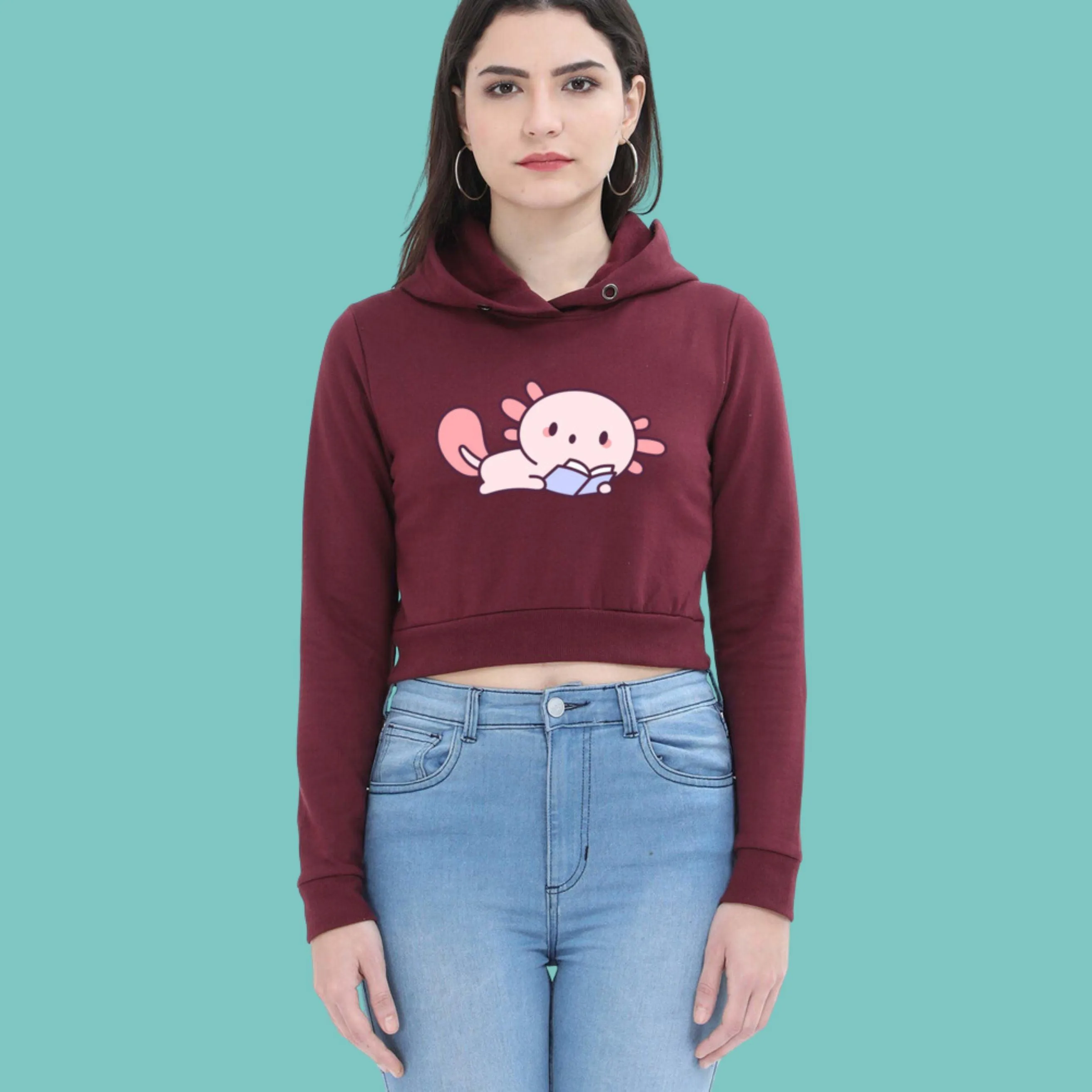 Cute Reader - Women's Crop Hoodies