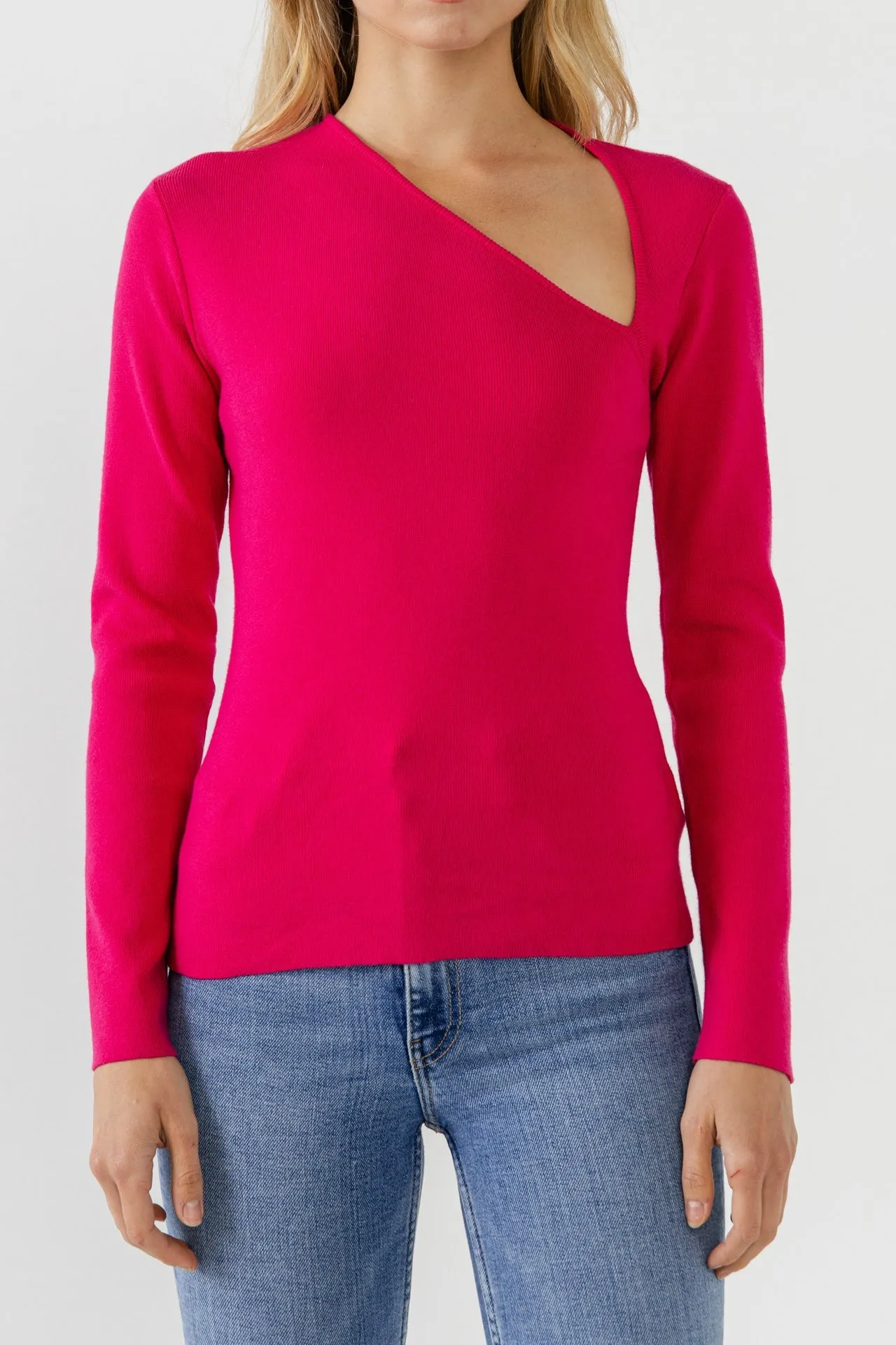 Endless Rose - Cut out Long Sleeve Knit Top - Final Sale