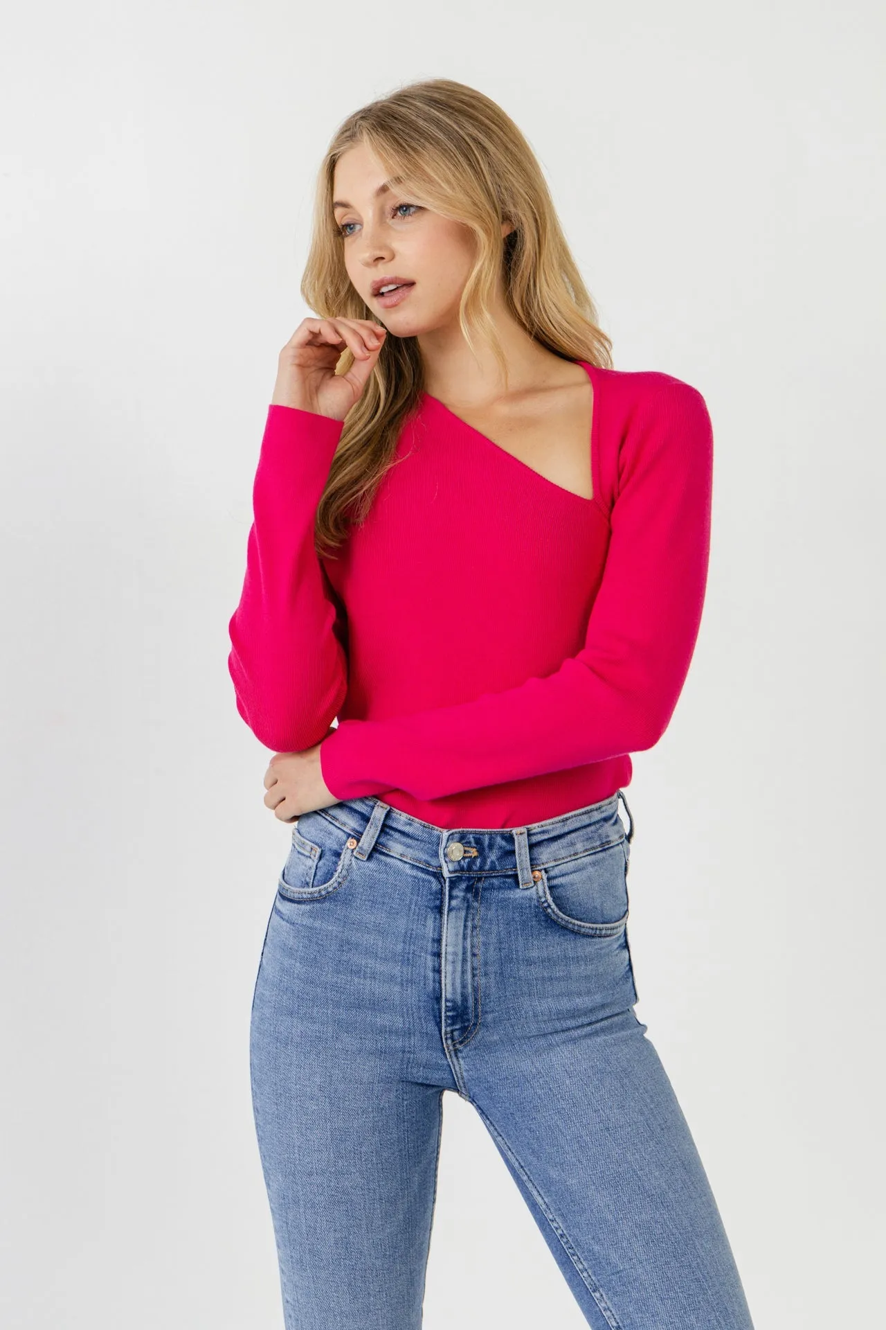 Endless Rose - Cut out Long Sleeve Knit Top - Final Sale