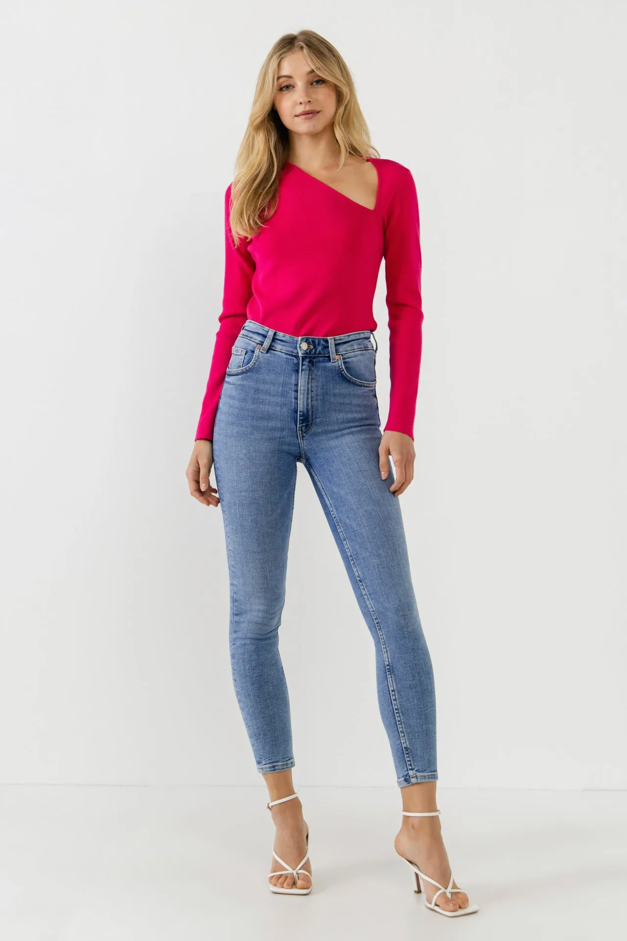 Endless Rose - Cut out Long Sleeve Knit Top - Final Sale