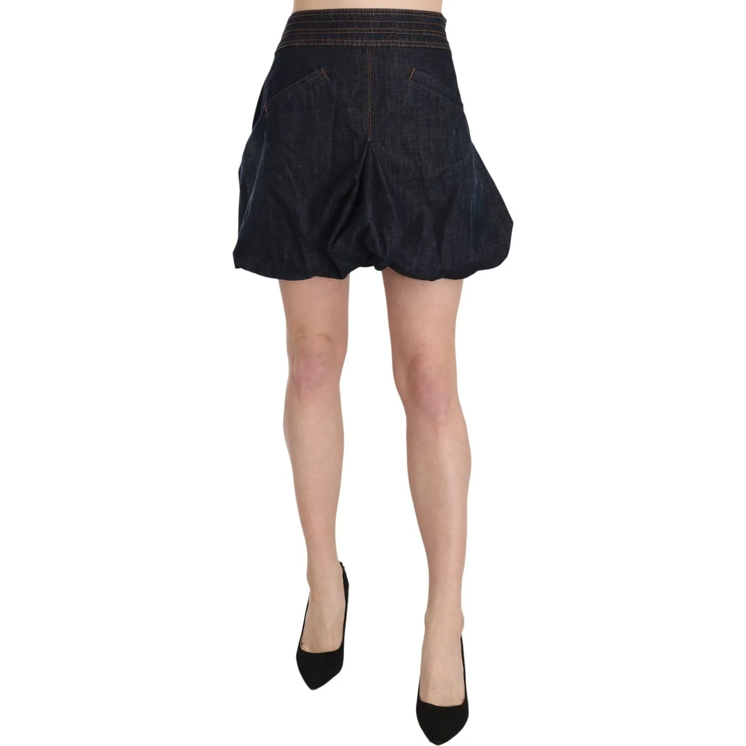 Exte Chic Dark Blue A-Line Mini Skirt