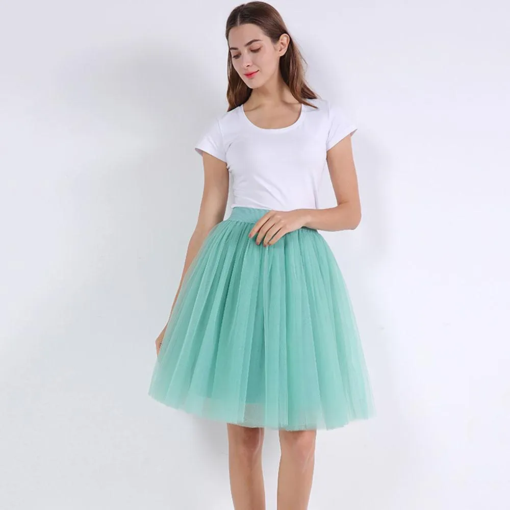 Fun and Chic Knee Length Puffy Tulle Skirts