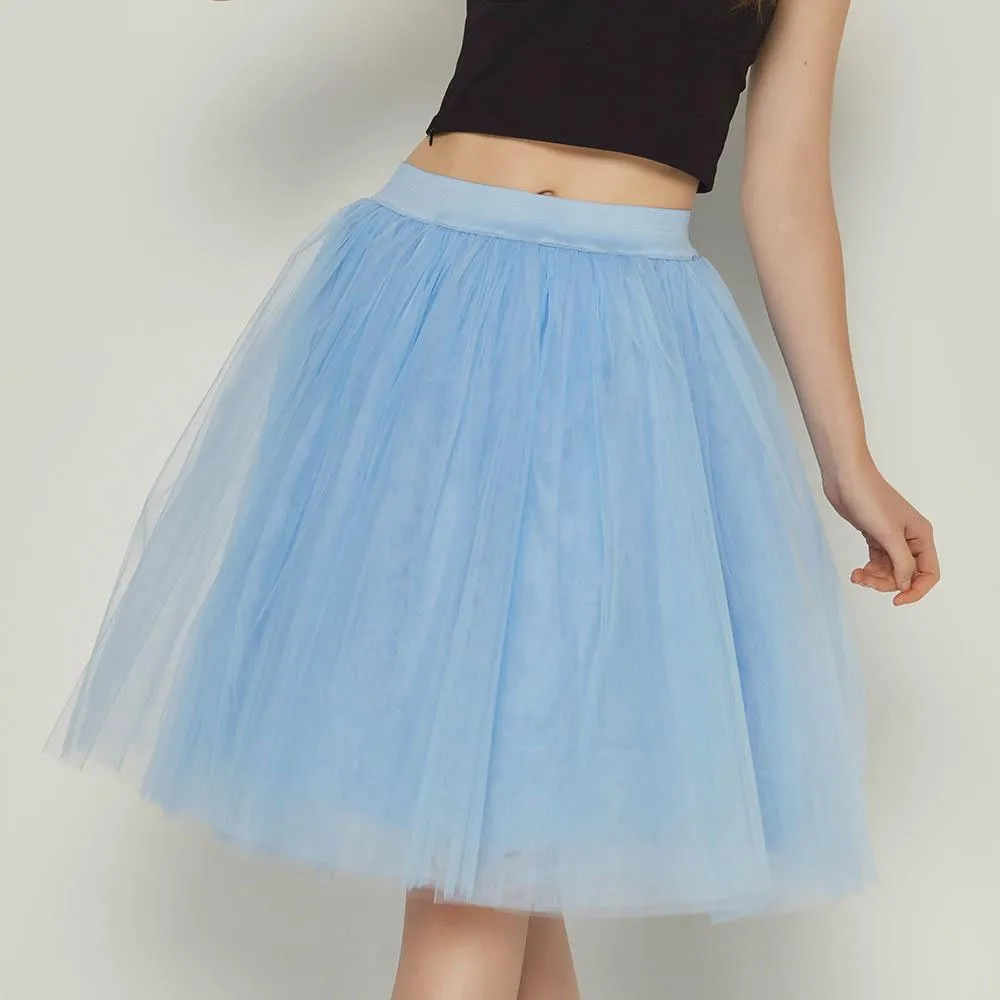 Fun and Chic Knee Length Puffy Tulle Skirts