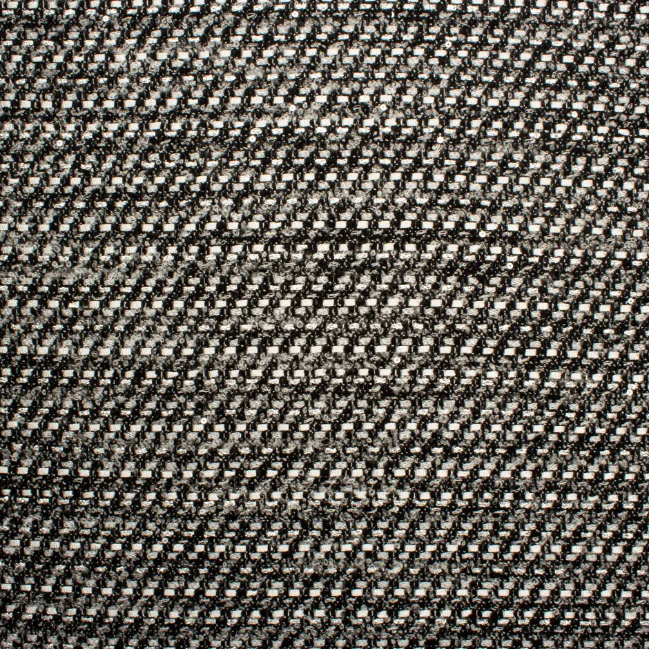 Grey, Black & Silver Metallic Woven Bouclé Fabric