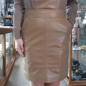 LEATHER SKIRT TOFFEE COLOUR