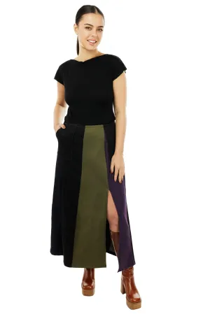 Long Lines Piecework Pocket Long Skirt