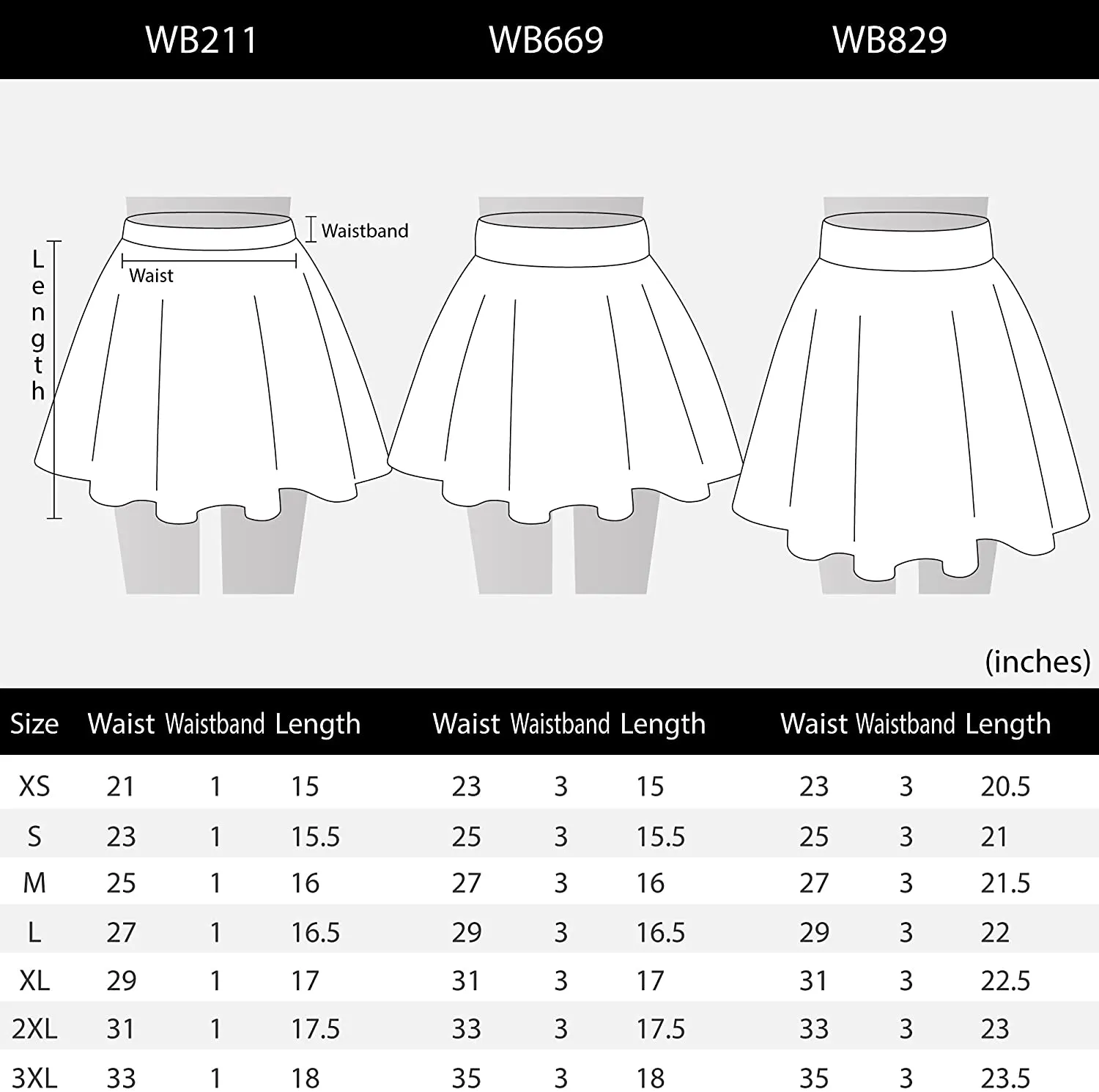 Made By Johnny Women's Basic Versatile Stretchy Flared Casual Mini Skater Skirt XS-3XL Plus Size-Made in USA