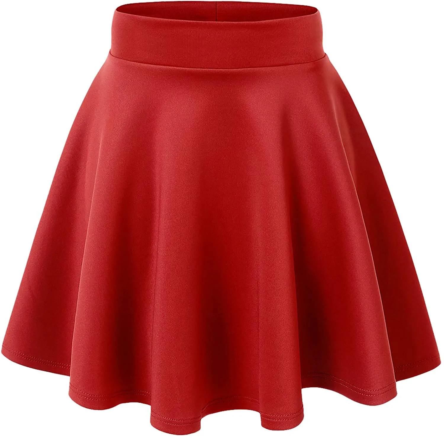 Made By Johnny Women's Basic Versatile Stretchy Flared Casual Mini Skater Skirt XS-3XL Plus Size-Made in USA