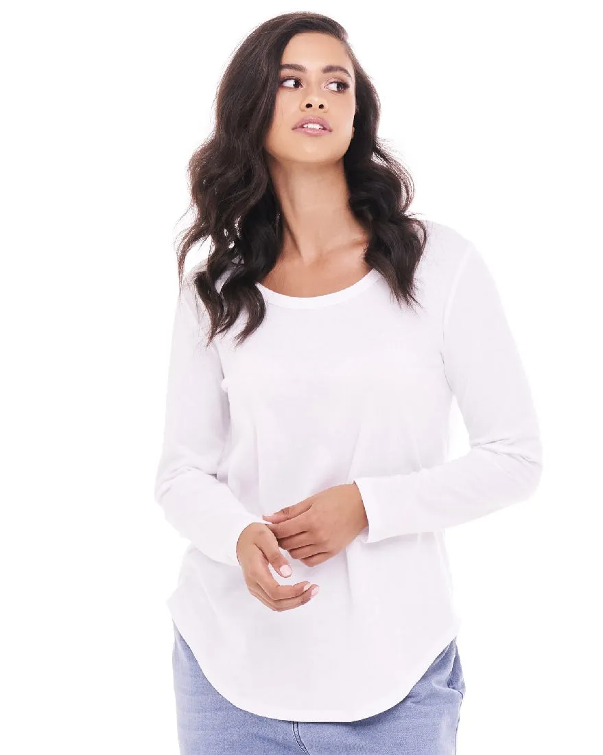 MEGAN LONG SLEEVE TOP - WHITE