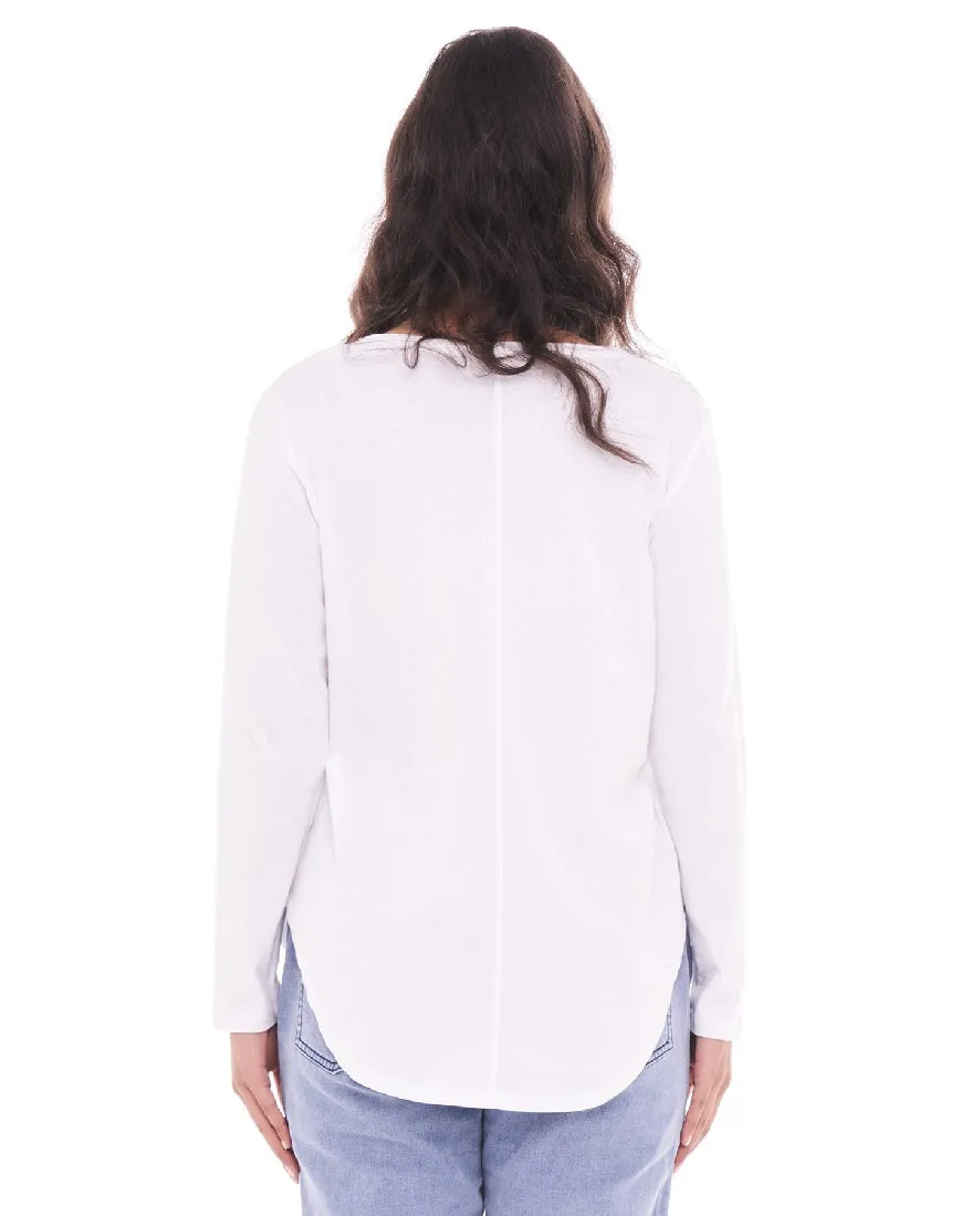 MEGAN LONG SLEEVE TOP - WHITE