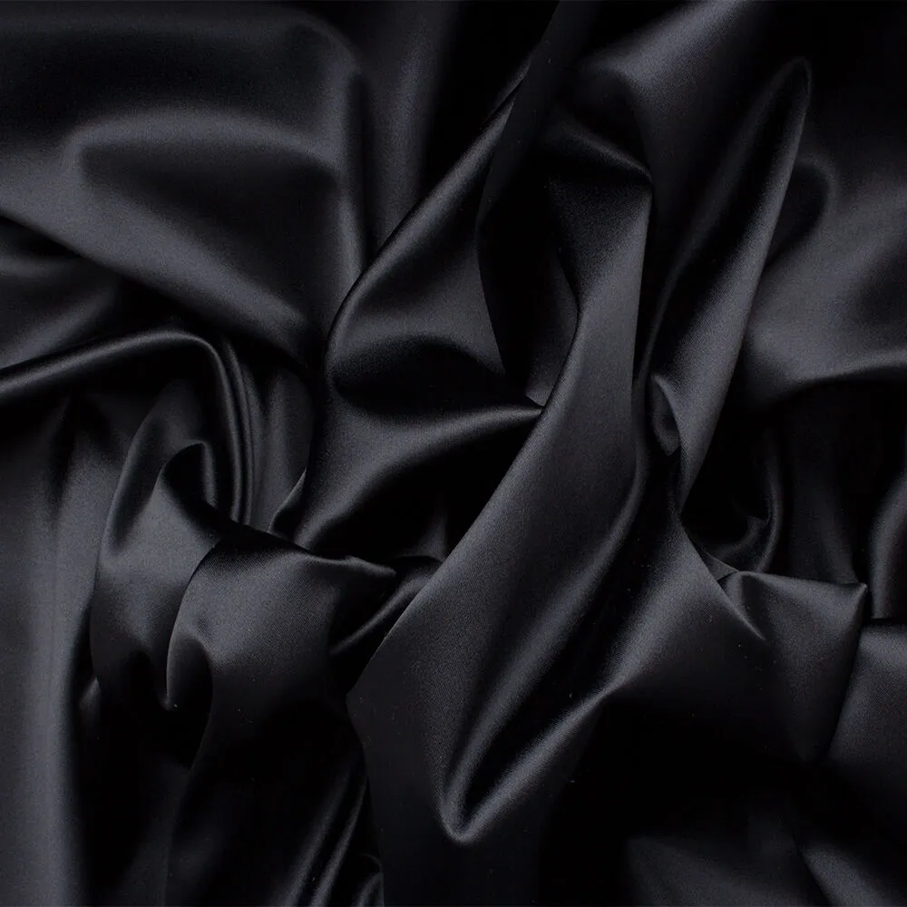 Midnight Blue Stretch Satin