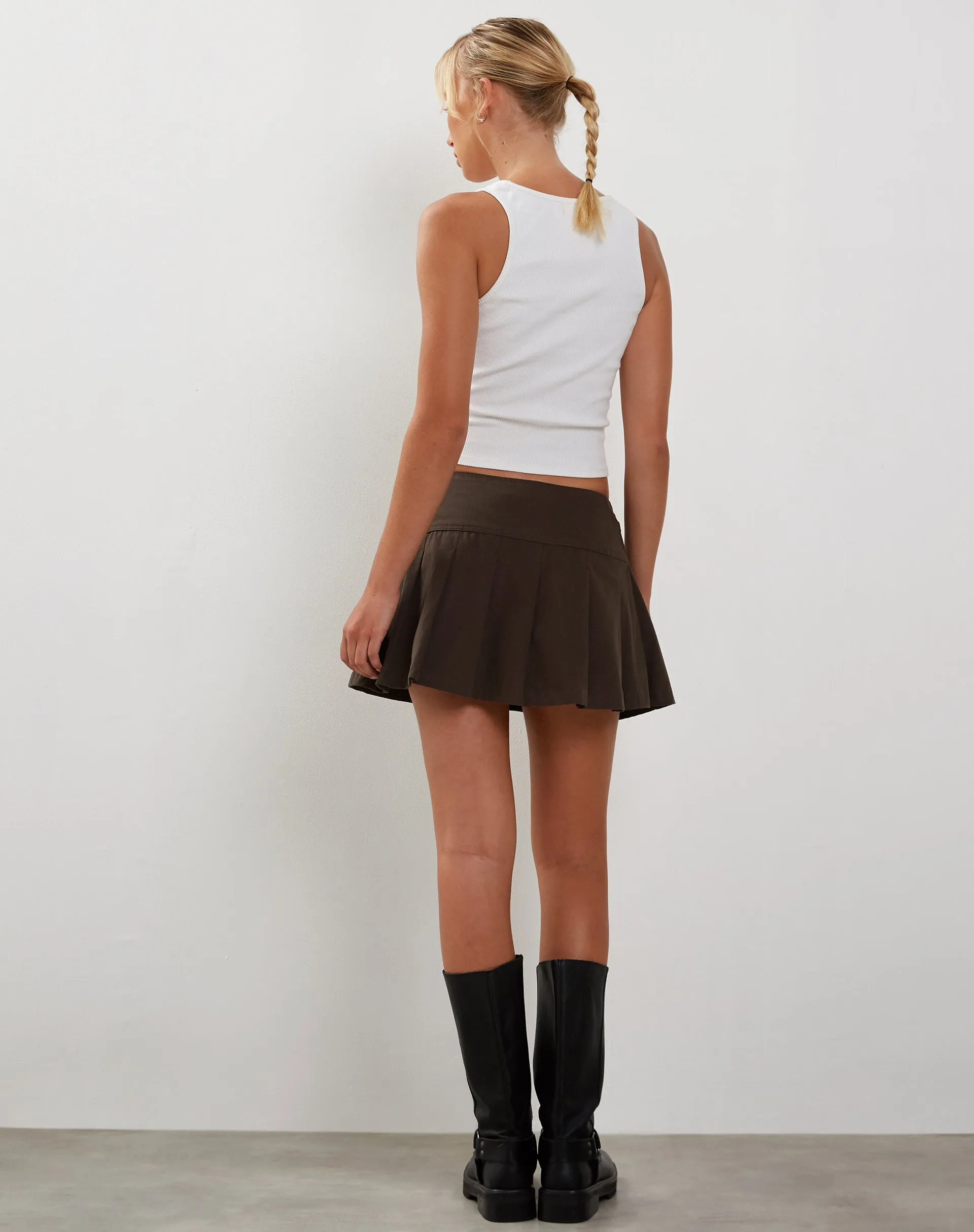 Moana Micro Mini Skirt in Dark Grey