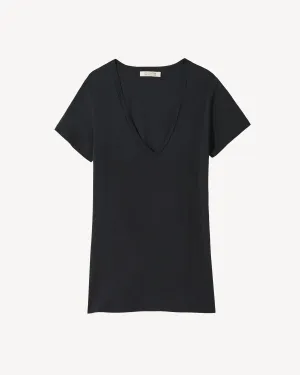 Nili Lotan - Carol V-Neck tee in Black