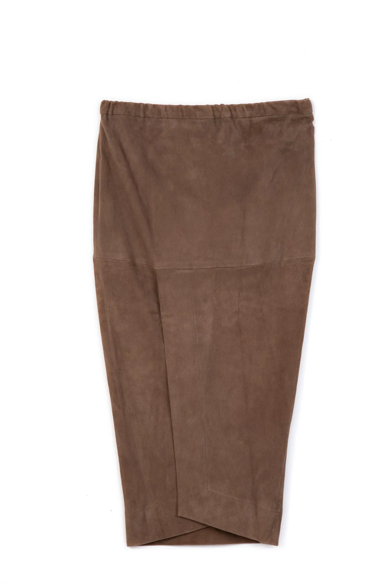 OLIVIA LONG PULL ON SKIRT IN STRETCH SUEDE