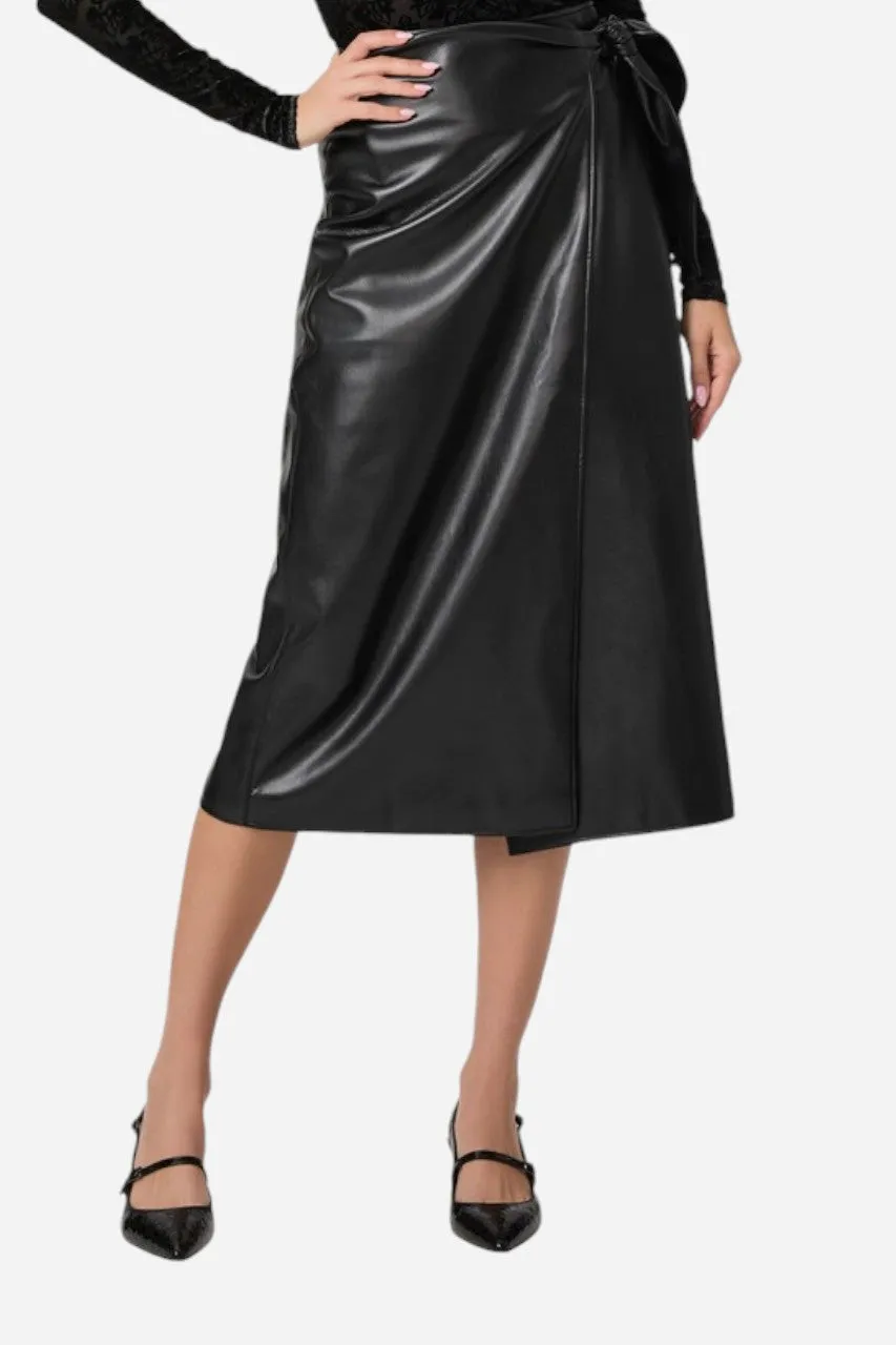 Paige Ogden Skirt Black Faux Leather